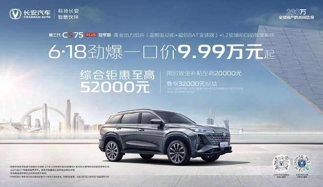 长安推购车综合优惠政策 至高65000元