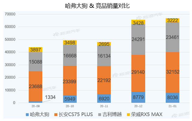 【新浪汽车大数据】上市半年后，哈弗大狗的市场竞争力如何？