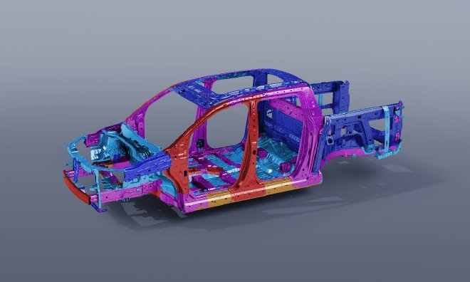  雷达RD6内骨骼一体化车身设计