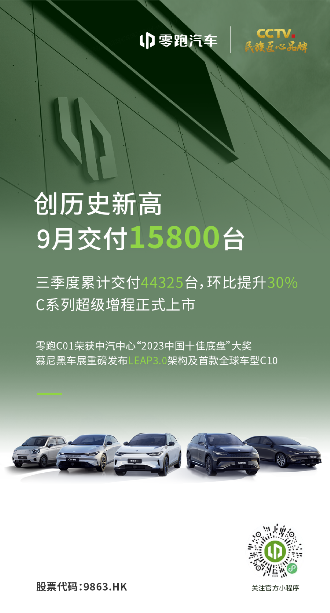零跑汽车9月销量创历史新高