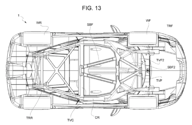 法拉利首款纯电动超跑专利图曝光 中置主电池组布局