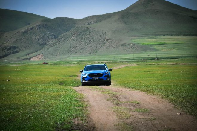 Compact and easy to open Upgrade the three-eyed EyeSight test drive Subaru CROSSTREK Asahi Leopard