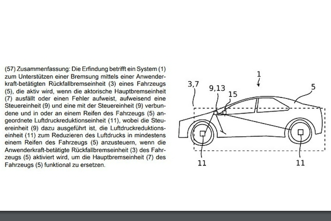 奔驰制动系统专利曝光 紧急情况下给轮胎放气帮助减速