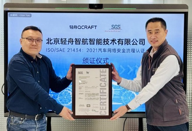 轻舟智航获得ISO/SAE 21434：2021认证