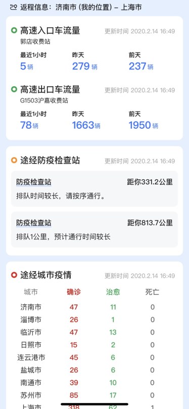 高德地图上线“返程直通车”一站式服务