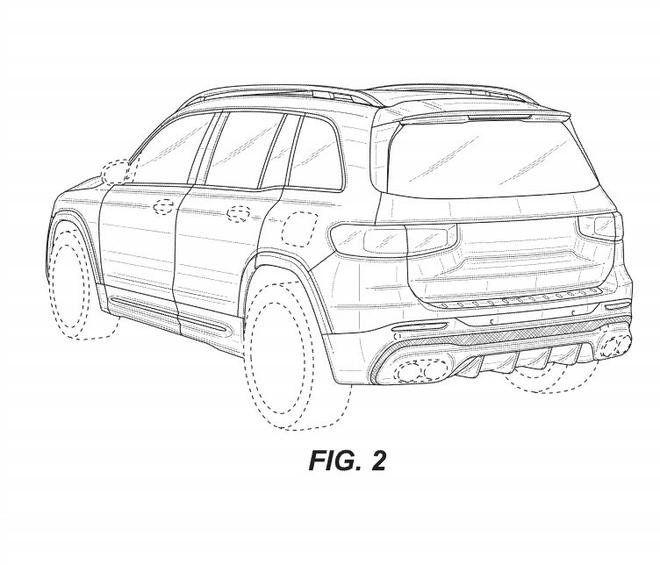 梅赛德斯-AMG GLB 45专利图曝光 四出式排气尾管设计