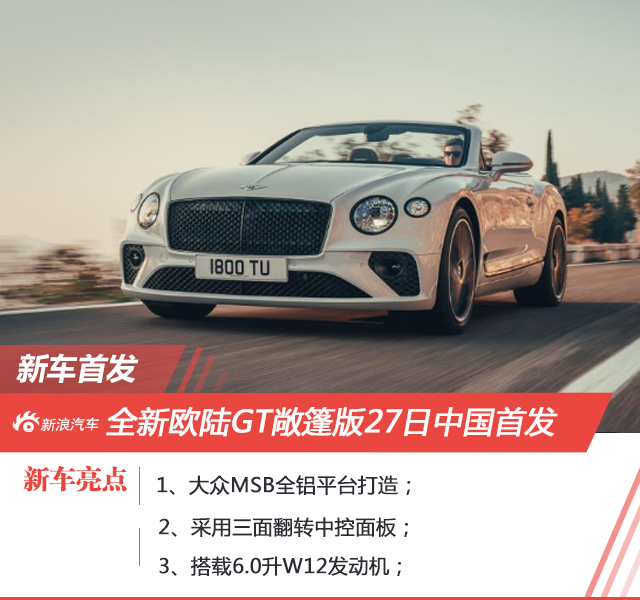 宾利欧陆GT敞篷版官图发布 11月27日中国首发