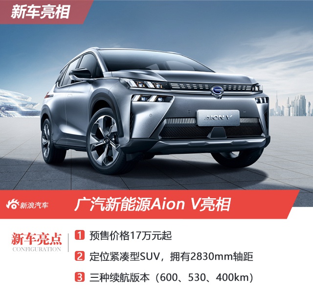 补贴后预售价17万元起 广汽新能源Aion V亮相