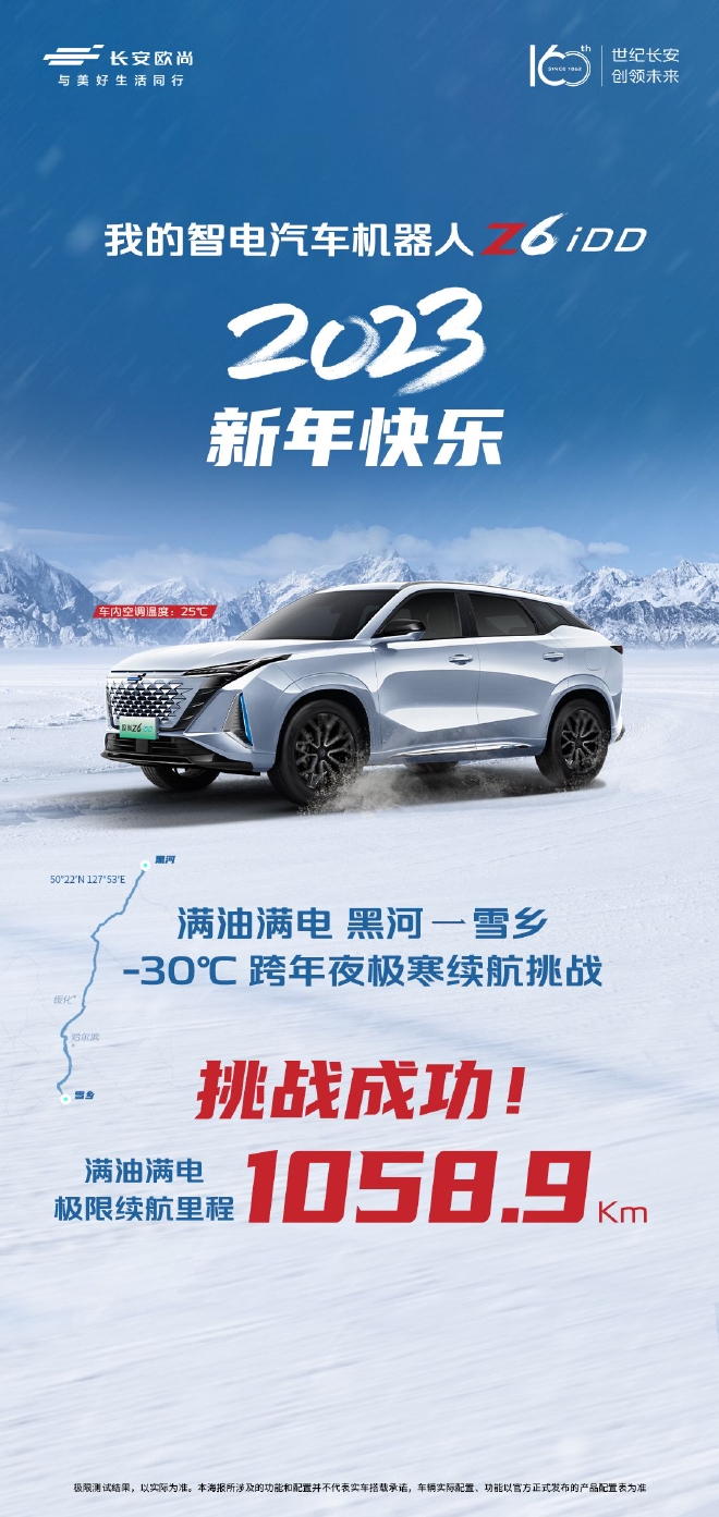 1058.9公里收官 欧尚Z6 iDD零下30℃续航挑战