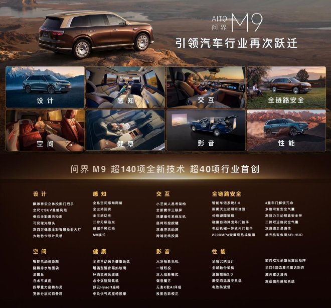 全新一代问界M9正式上市 起售价47.98万元