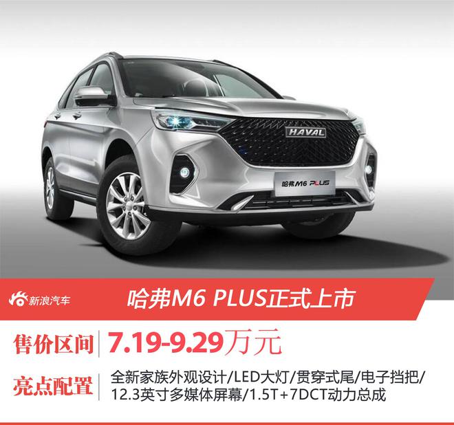 哈弗M6 PLUS正式上市 售价7.19-9.29万元