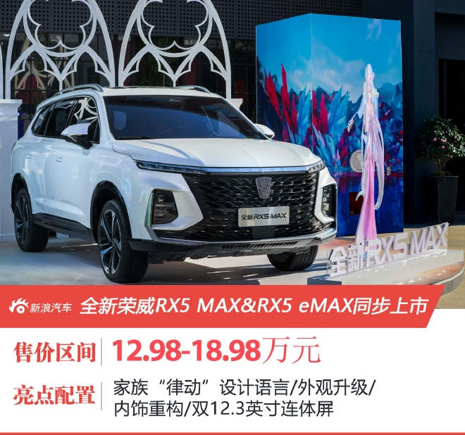 12.98万元-18.98万元，全新荣威RX5 MAX&RX5 eMAX正式上市