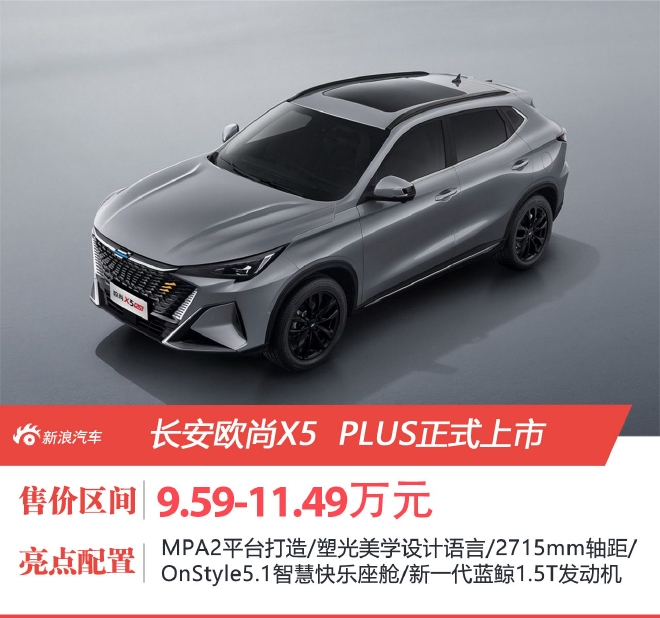 长安欧尚X5 PLUS正式上市 售价9.59-11.49万