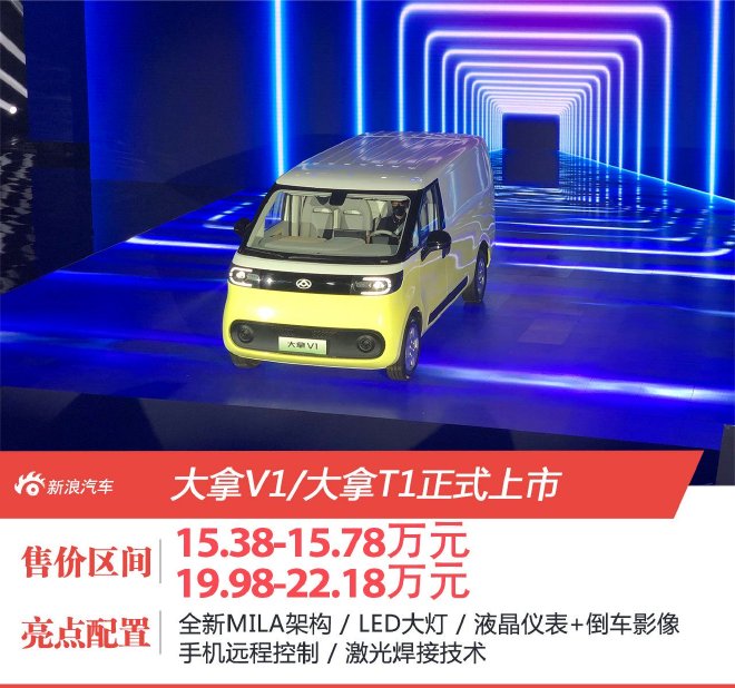 售15.38万起 上汽大通大拿V1/T1上市