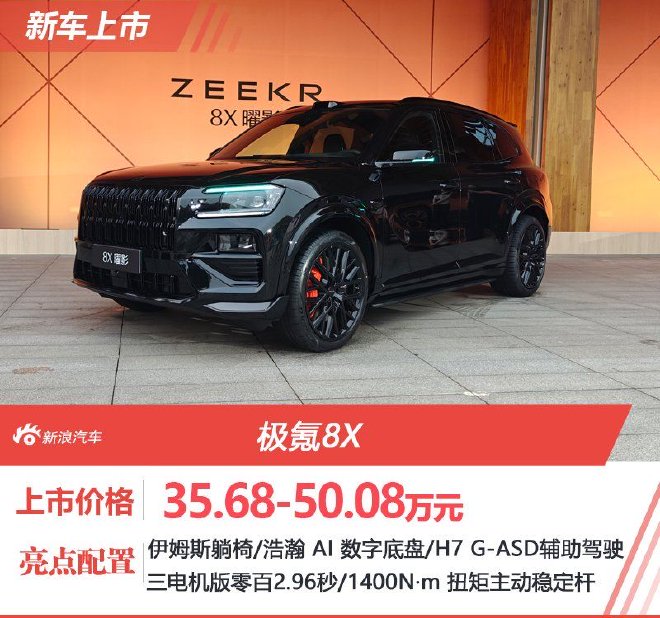上市限时售价32.98万元起 极氪8X正式上市