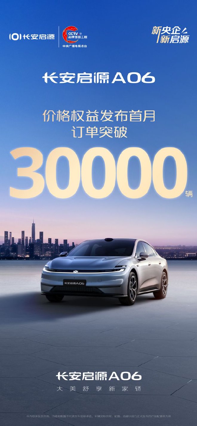 长安启源11月销售新车46909台 同比增长31%