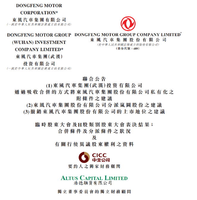 东风集团股份资本重组方案获高票通过 岚图汽车即将港股上市