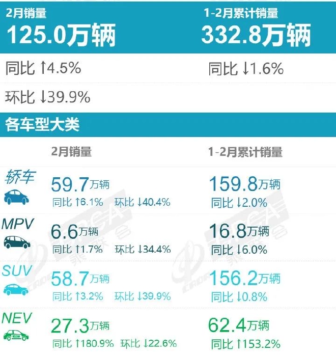 2月新车销量排名简评：合资豪华下滑明显 新能源持续走强