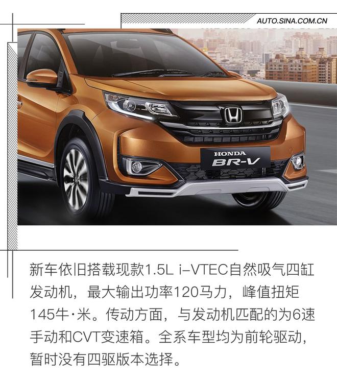 运动气质更强 新款本田BR-V官图解析