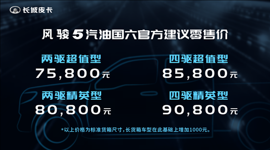 7.58万元起 风骏5汽油国六版/风骏7新冠军版上市