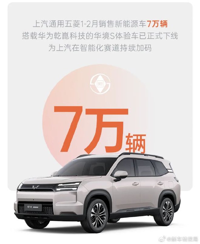 上汽集团发布最新销量数据 2月销量26.9万辆