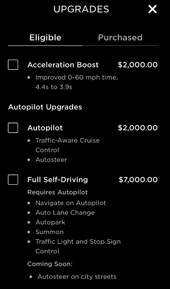 7月1日前特斯拉为老车主提供Autopilot选装升级折扣价