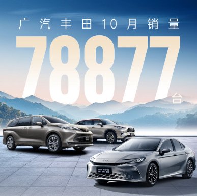 广汽丰田10月销售78877台新车
