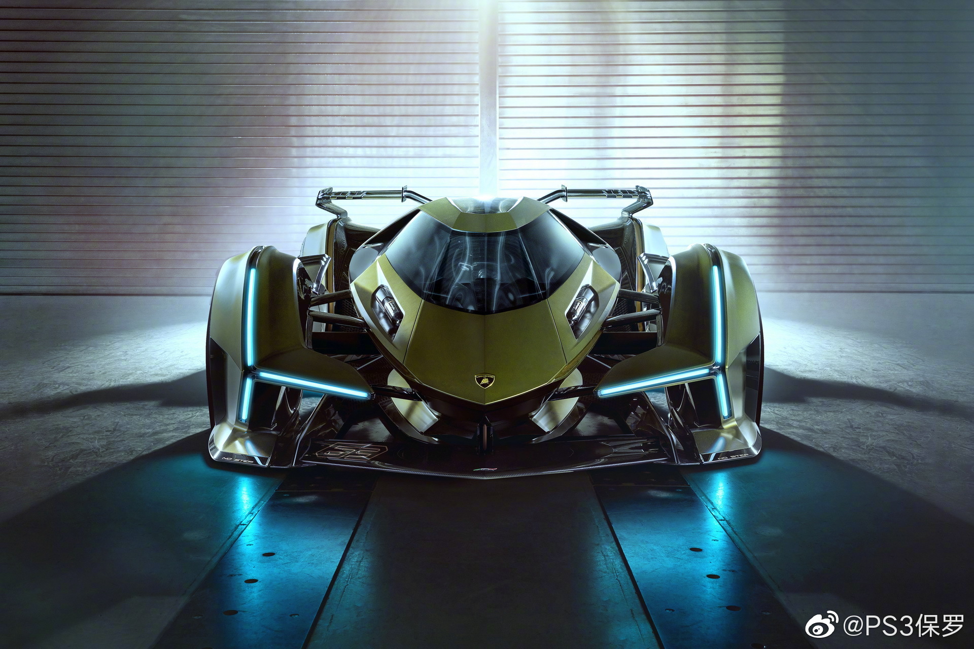 兰博V12 GT Vision Gran Turismo到达兰博基尼博物馆