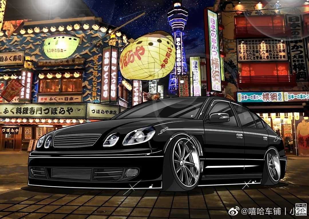 好看的汽车图片：斯巴鲁插画分享，repost