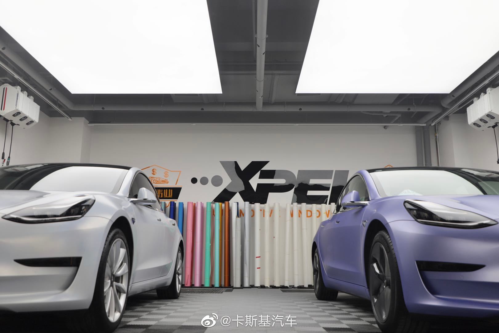 特斯拉Model 3，精品改色贴膜 超亚淡紫，仙女色