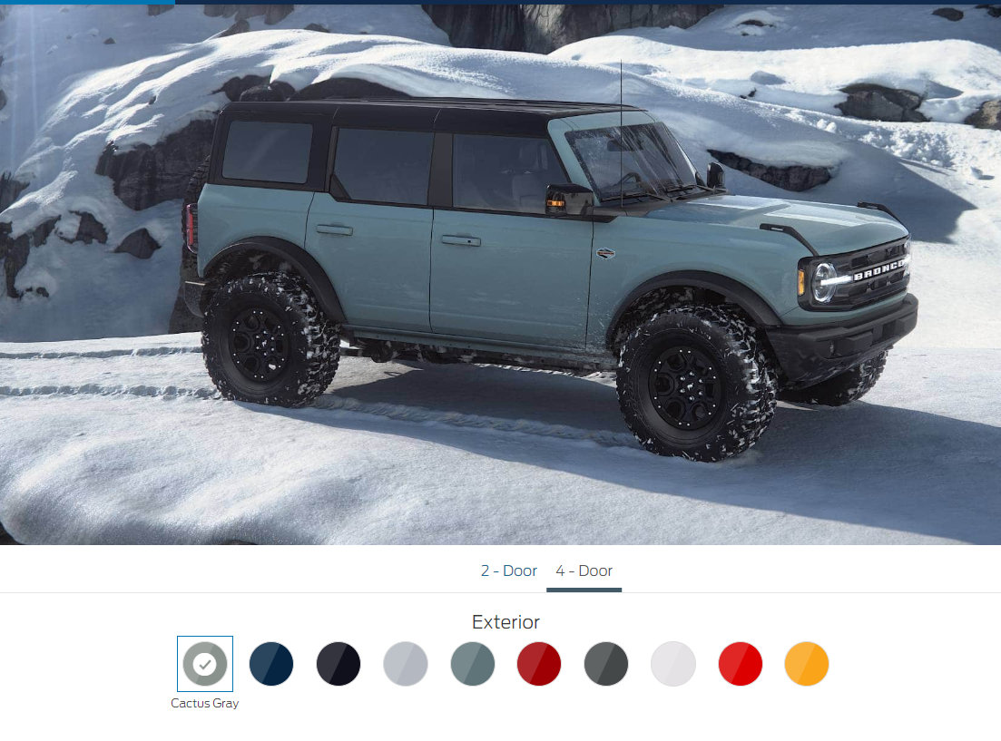 汽车美图：福特Bronco的配色很丰富