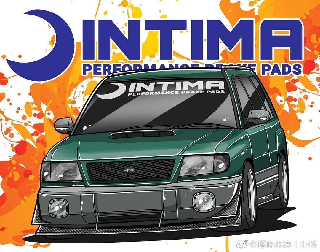 好看的汽车图片:斯巴鲁插画分享,repost