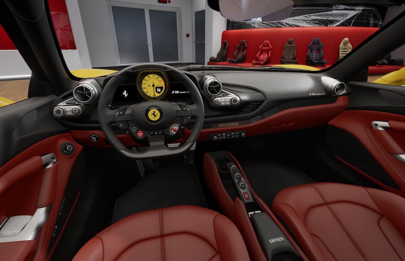 法拉利f8tributo黄外红内预计10月到店