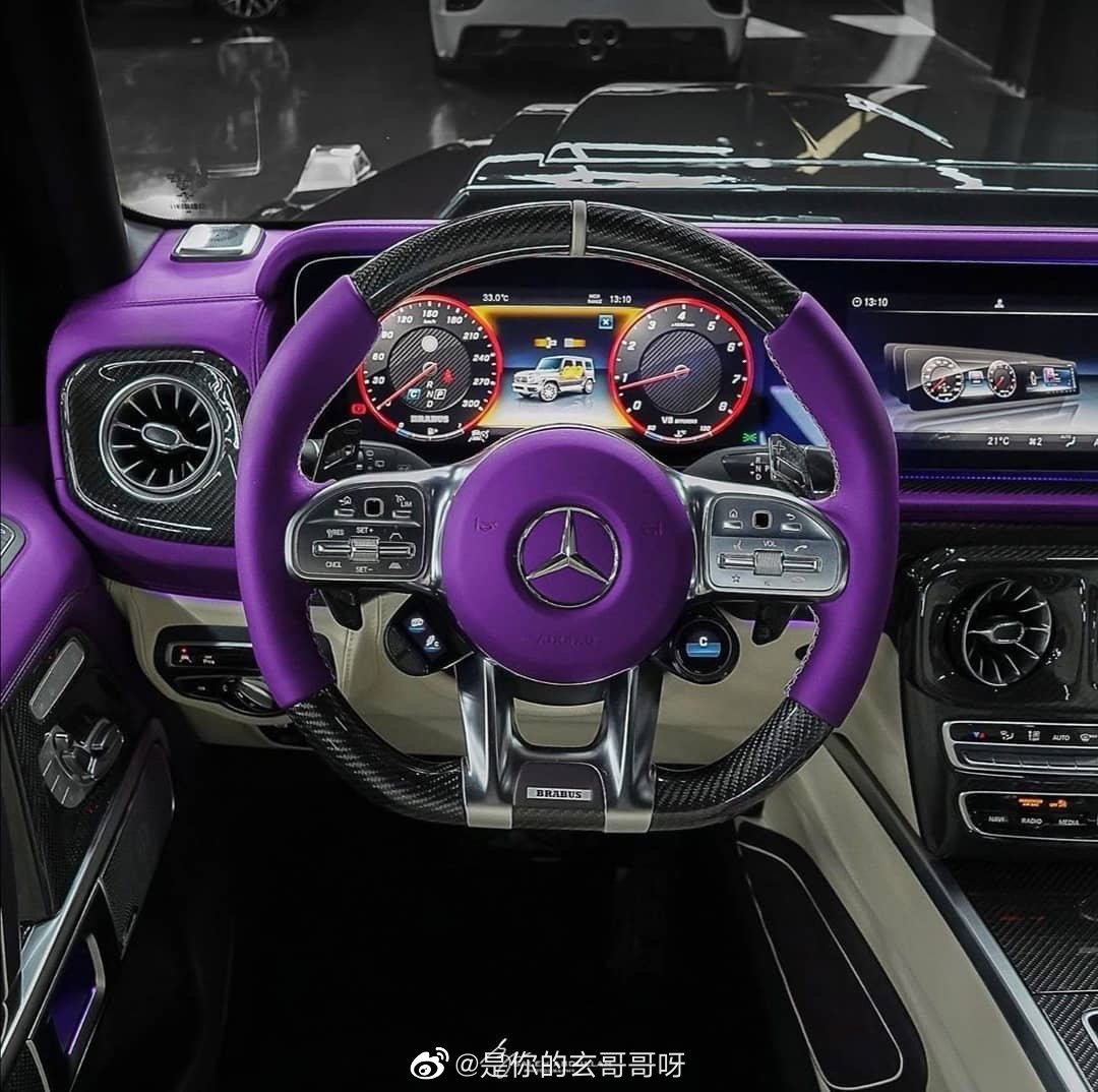 每天一组汽车美图：紫色巴博斯G63，属实骚啊