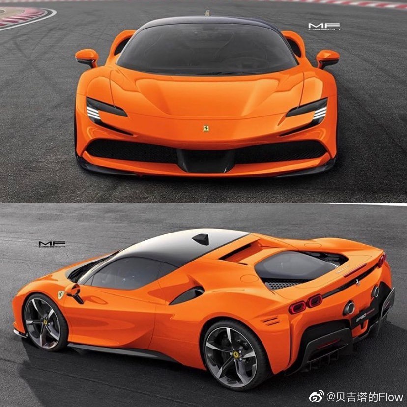 汽车美图大赏：法拉利SF90，五彩缤纷