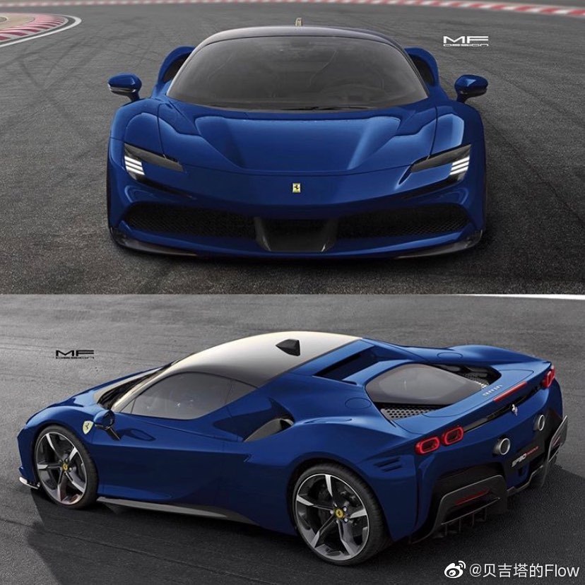 汽车美图大赏：法拉利SF90，五彩缤纷