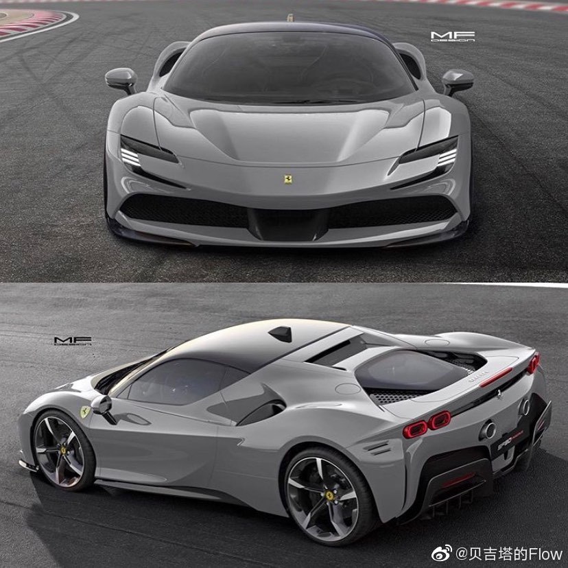 汽车美图大赏：法拉利SF90，五彩缤纷