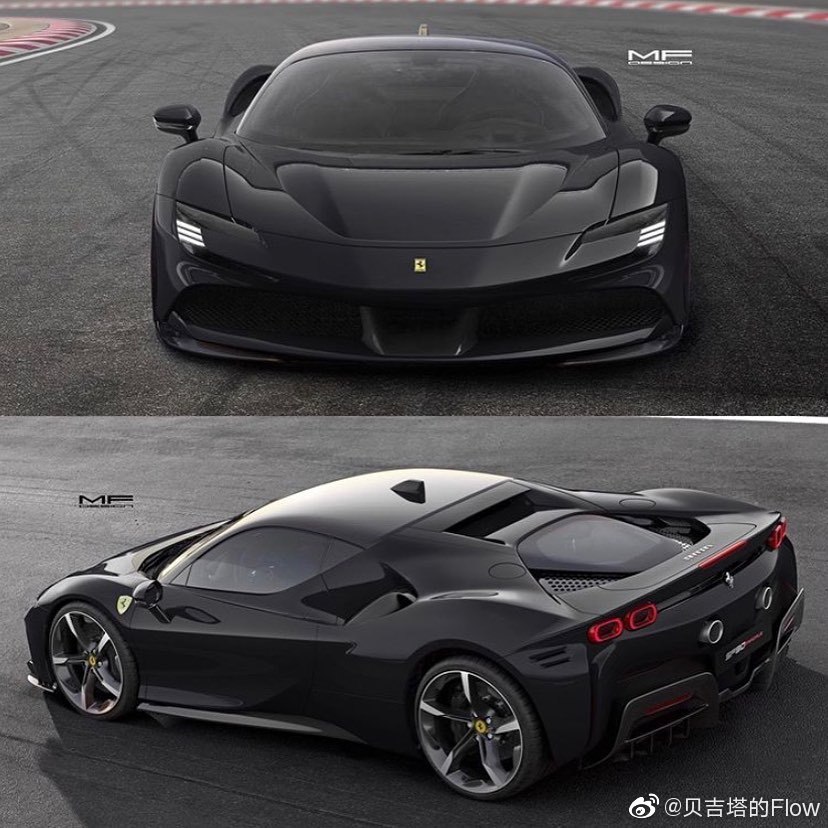汽车美图大赏：法拉利SF90，五彩缤纷