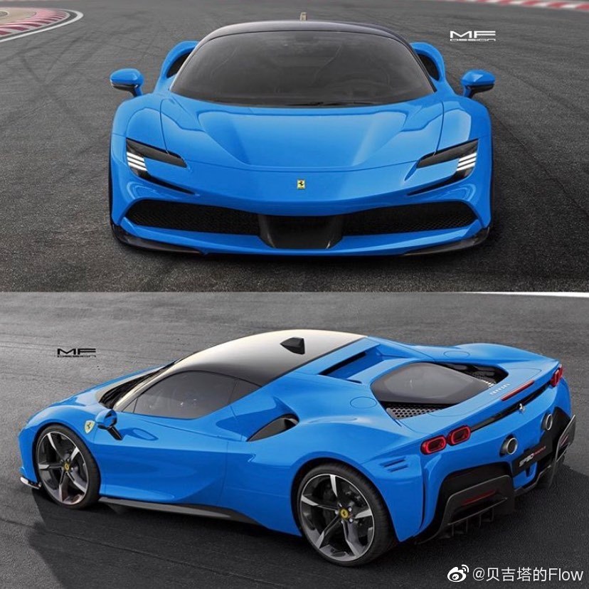 汽车美图大赏：法拉利SF90，五彩缤纷