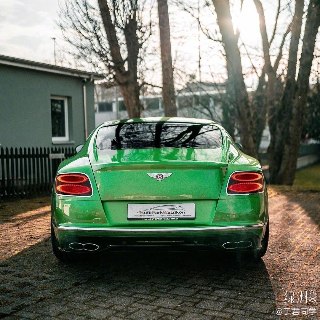好看的汽车：绿色的宾利欧陆GT~真好看