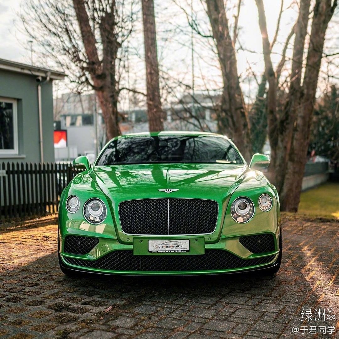 好看的汽车：绿色的宾利欧陆GT~真好看