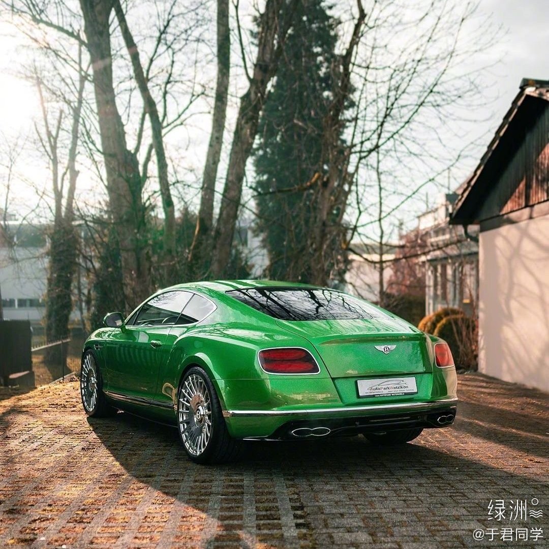 好看的汽车：绿色的宾利欧陆GT~真好看