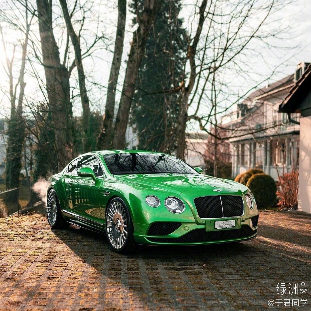 好看的汽车：绿色的宾利欧陆GT~真好看
