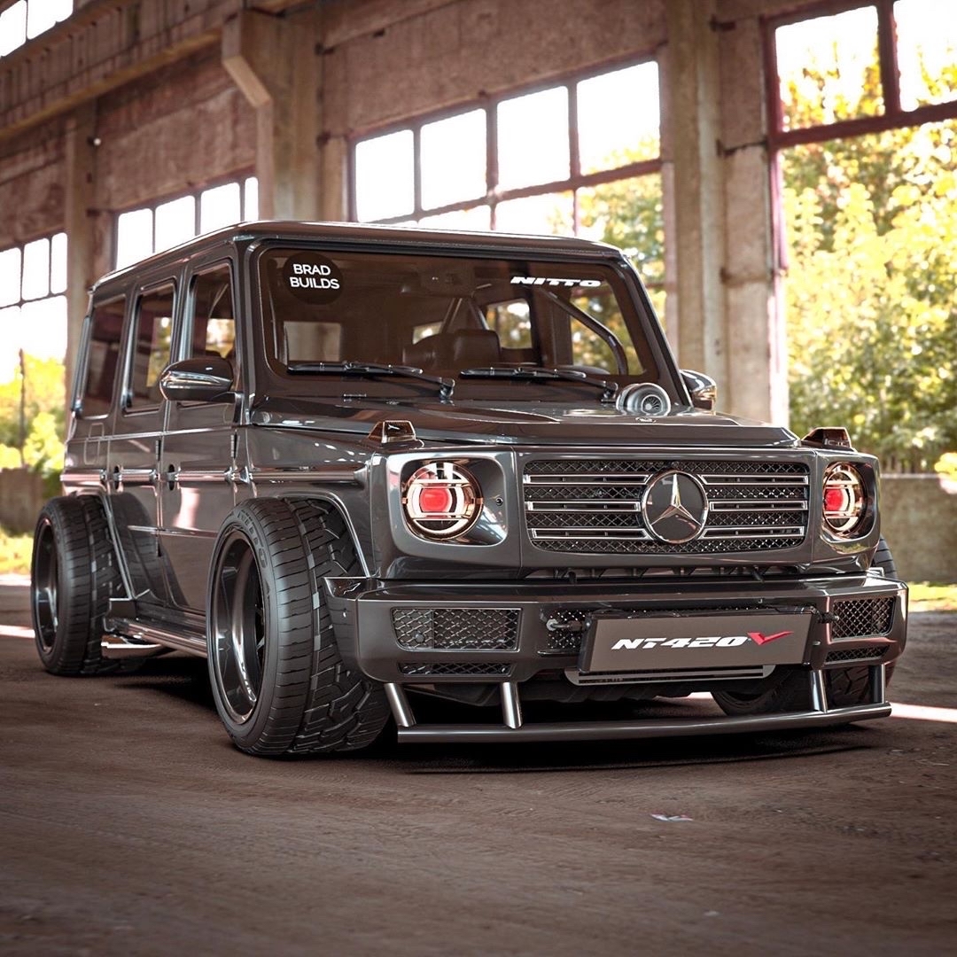 今天轮到奔驰g被低趴党蹂躏了