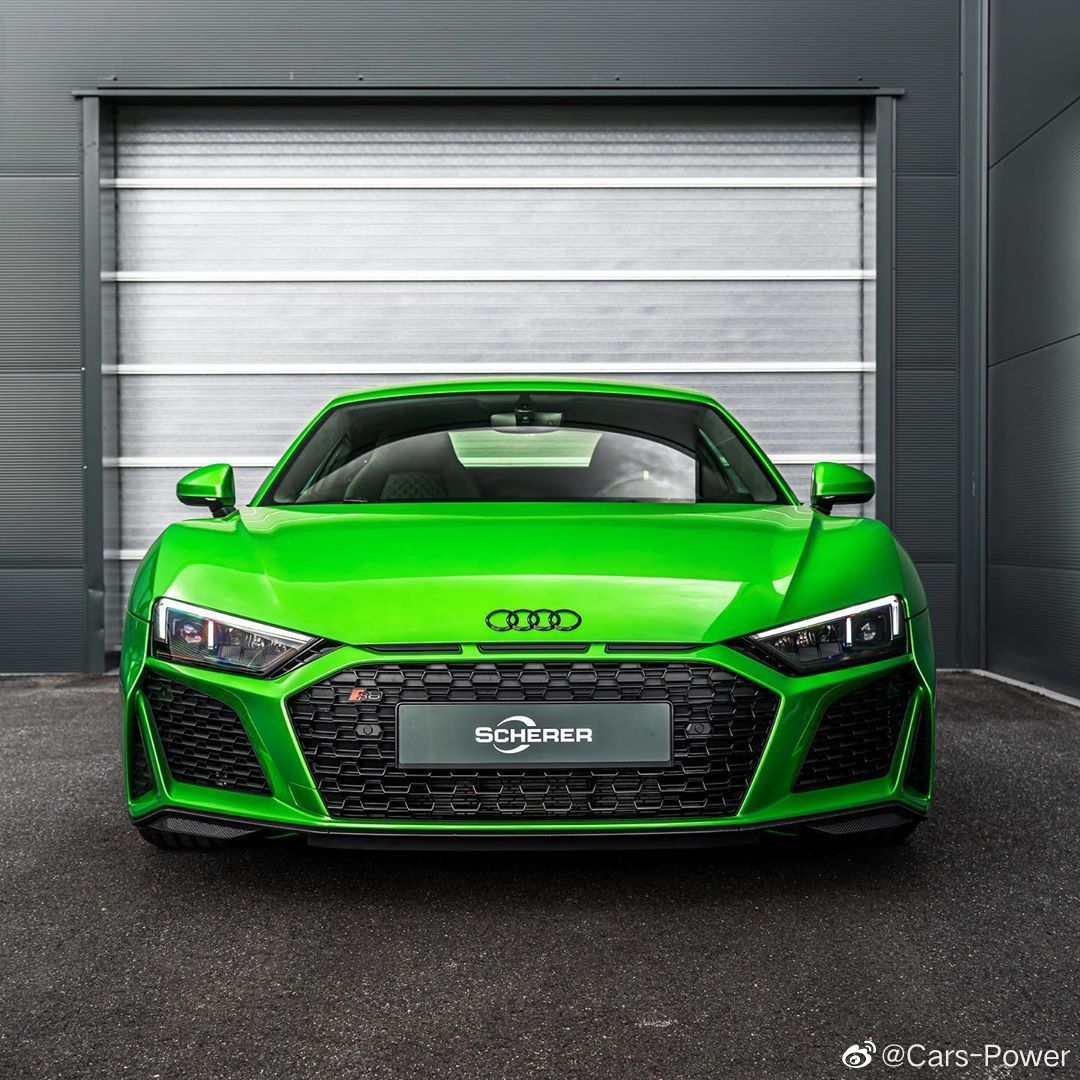 这绿色真够犀利的 像条危险的 奥迪R8 V10 Performance