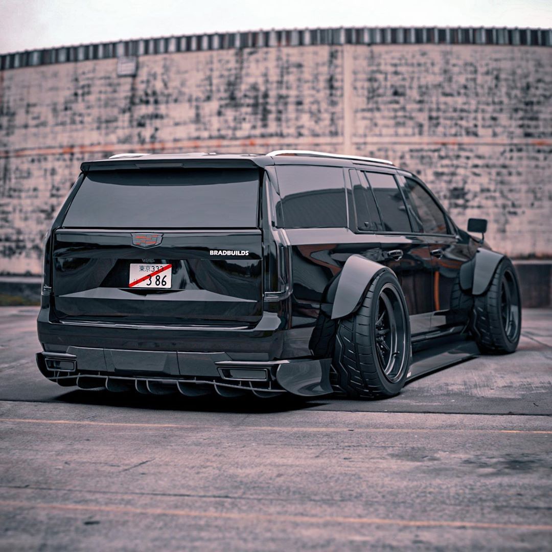 宽体野兽，凯迪拉克凯雷德 BRADBUILDS 渲染图。