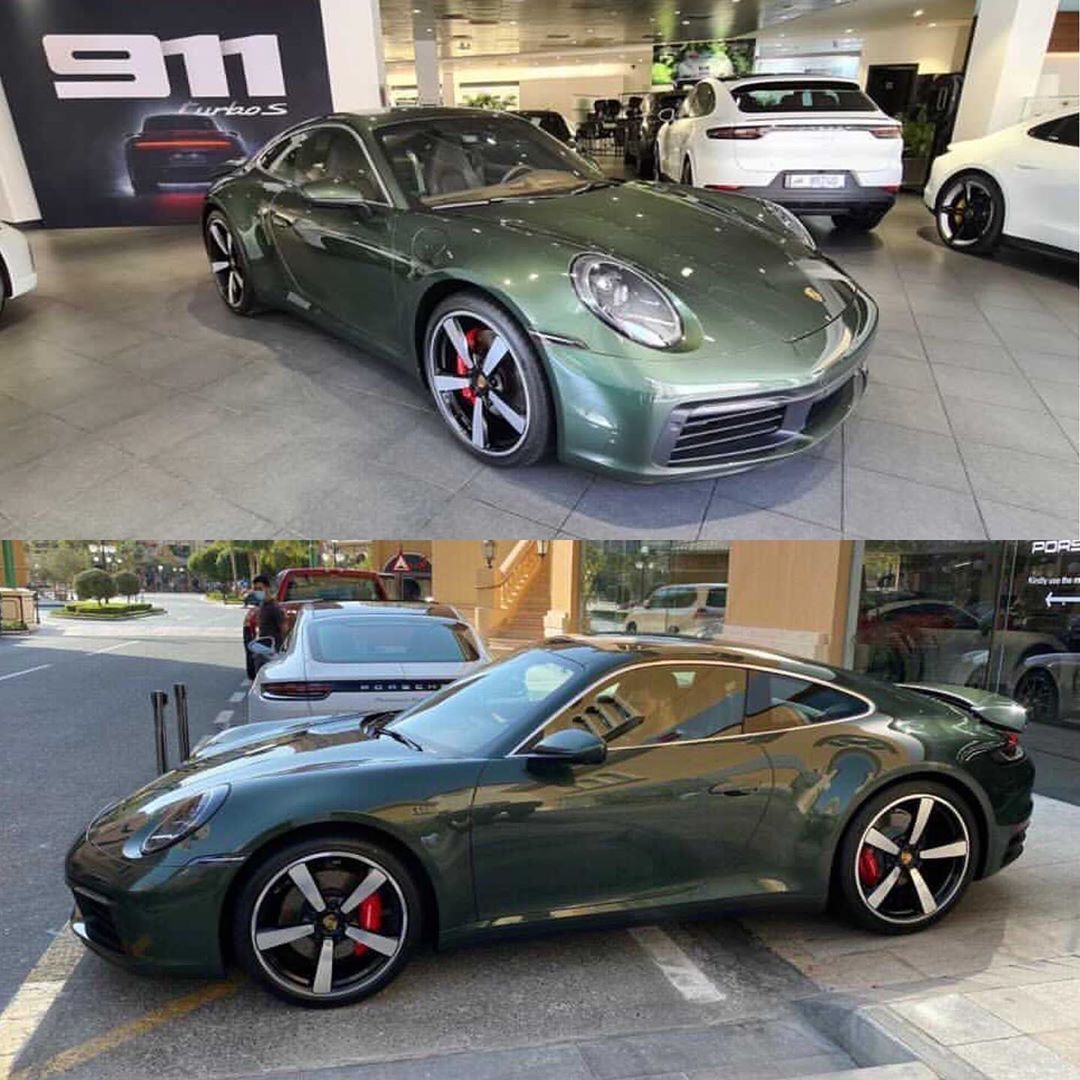 分享图片 多哈，Porsche 992（First PTS橡树绿）