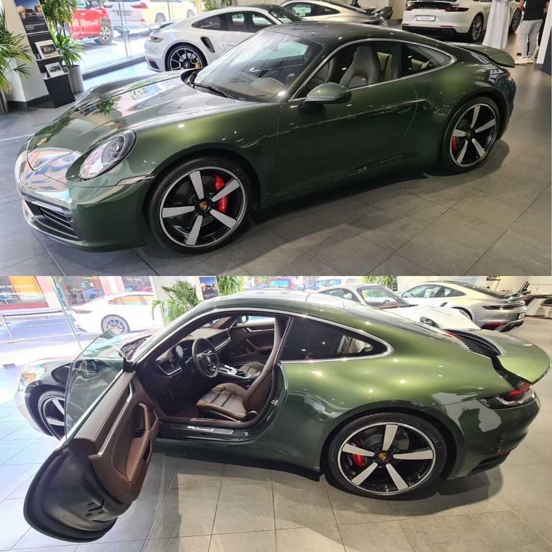 分享图片 多哈，Porsche 992（First PTS橡树绿）