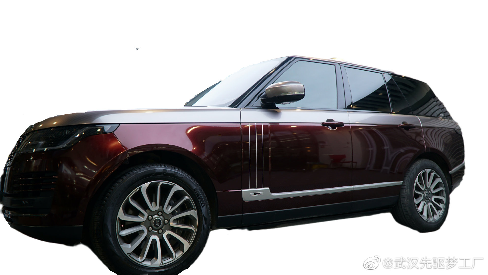 路虎揽胜双拼色，车顶改钛金灰，车身金属黑玫瑰