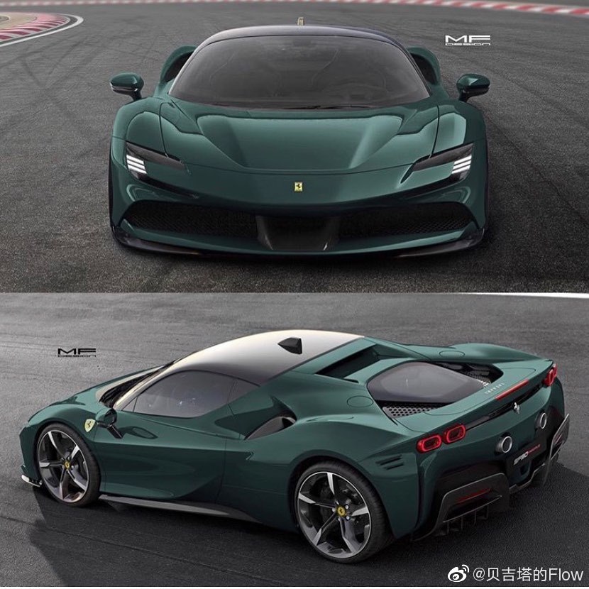 汽车美图大赏：法拉利SF90，五彩缤纷